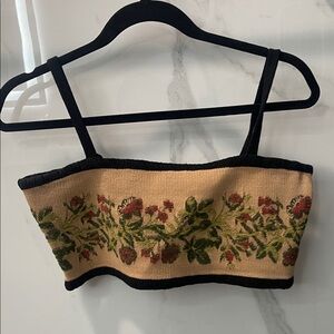 Vintage Christian Dior Beige and Black Knit Top